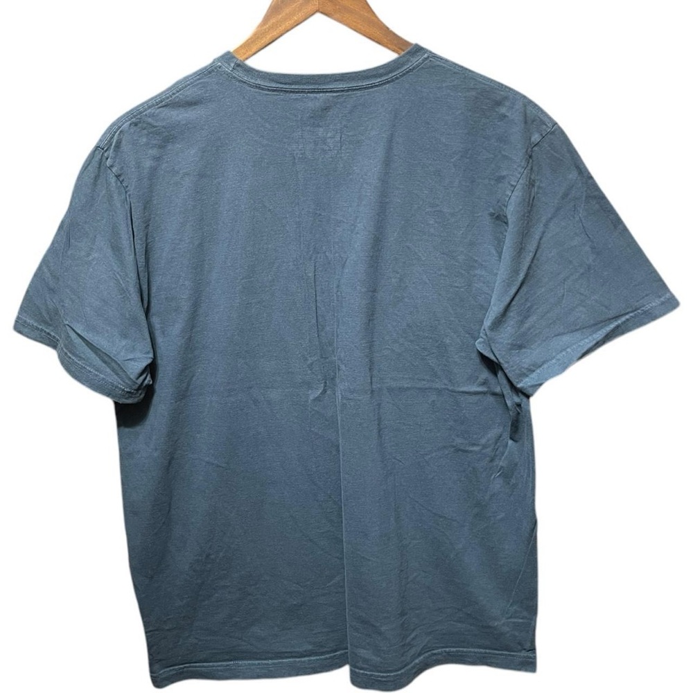 plain blank blue Tommy Hilfiger short sleeve crewneck casual small logo T-shirt - Picture 4 of 4